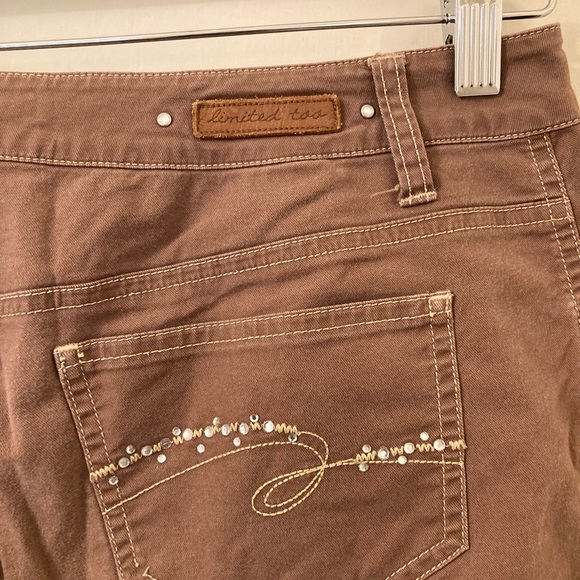 Limited Too Capris With Rhinestones. Brown. Size 18R. Jeans. Short Pants. Summer - Picture 5 of 8